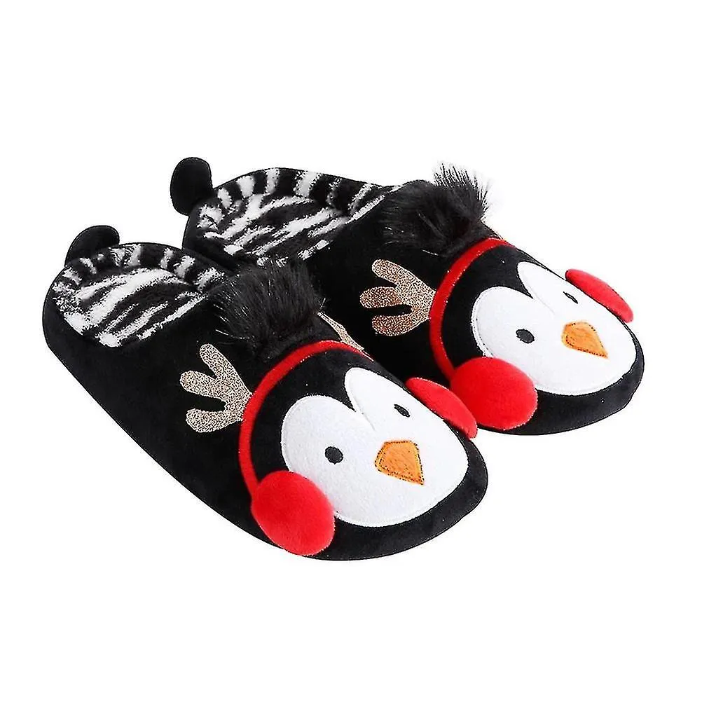 1 Pair Penguin Design Slippers Kids Winter Slippers Warm Slipper For Home Indoor