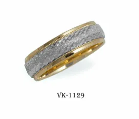 14k Solid Gold Elegant Ladies Modern Machine Finished Flat Band 6mm Ring VK1129v