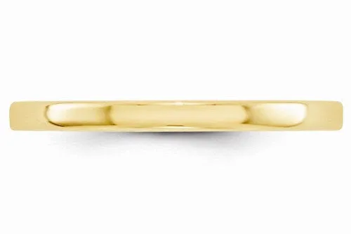 14kt Solid Gold Flat Wedding Band 2mm Width