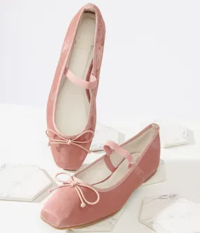 1960s pink bow ballet flats