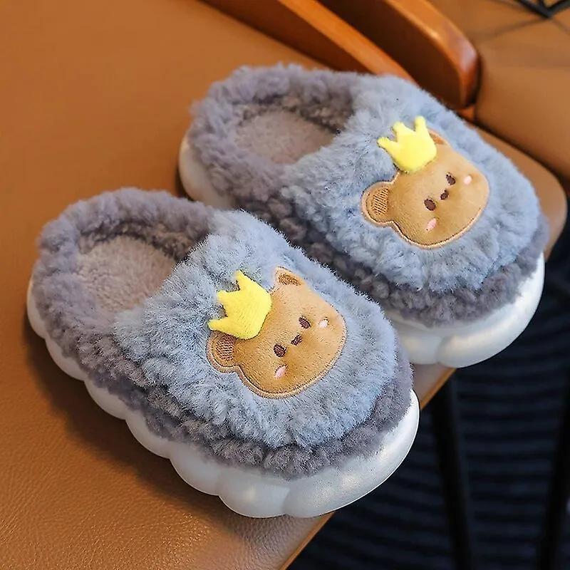 2023 New Winter Baby Girls Boys Cotton Slippers Children's Cute Rabbit Plush Slippers Boys Home Indoor Shoes Furry Kids Slip