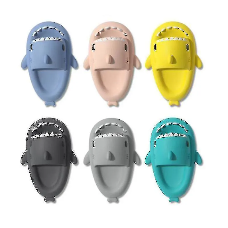 2023-shark Slippers Non-slip Shower Bathroom Slippers Soft Summer Slide Sandals For Girls And Boys New_c-38 39-grey