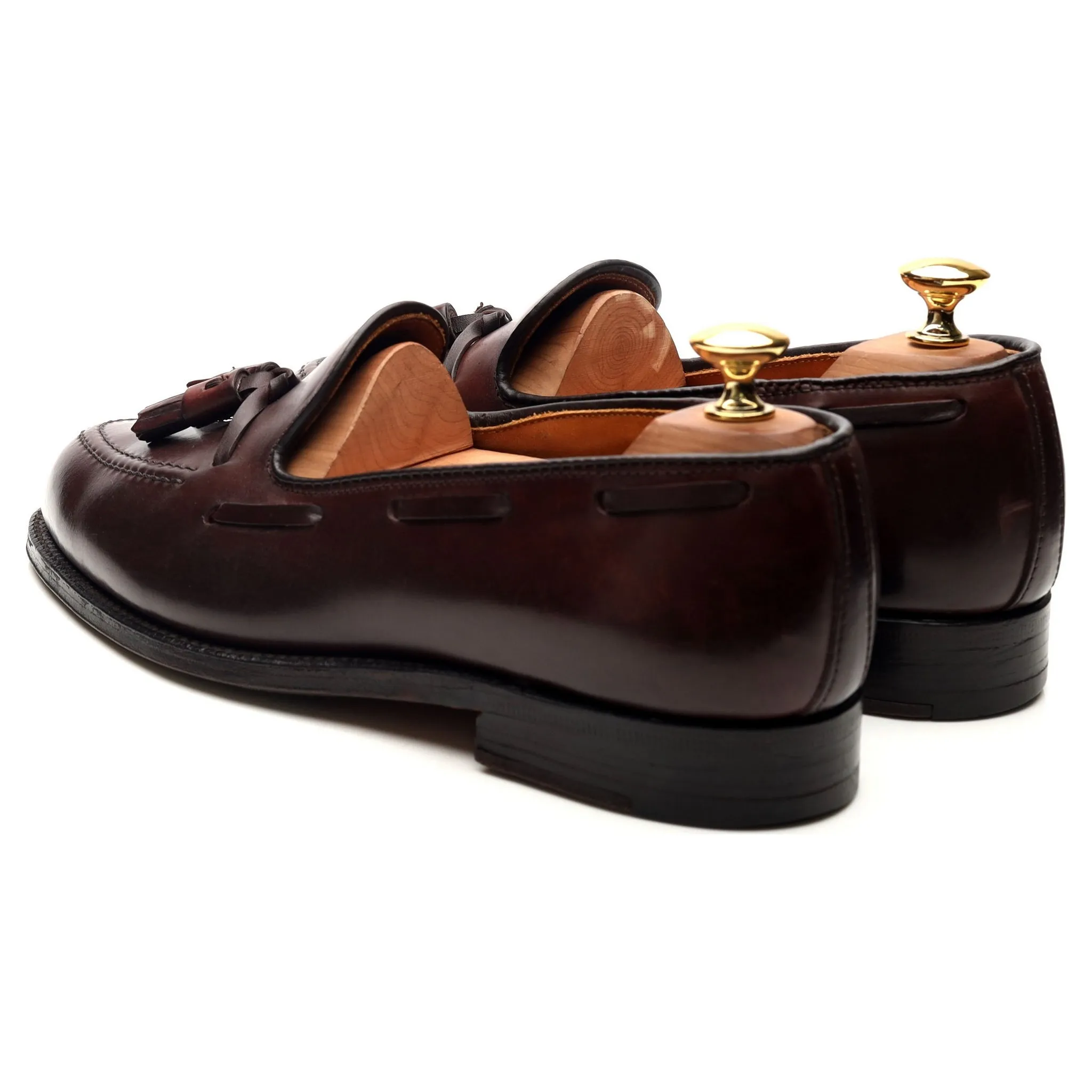 '563' Burgundy Cordovan Leather Tassel Loafers UK 7 US 7.5