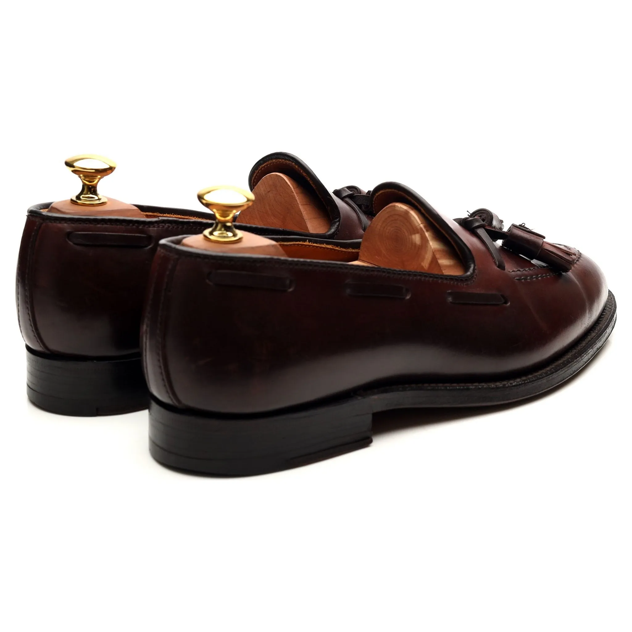 '563' Burgundy Cordovan Leather Tassel Loafers UK 7 US 7.5