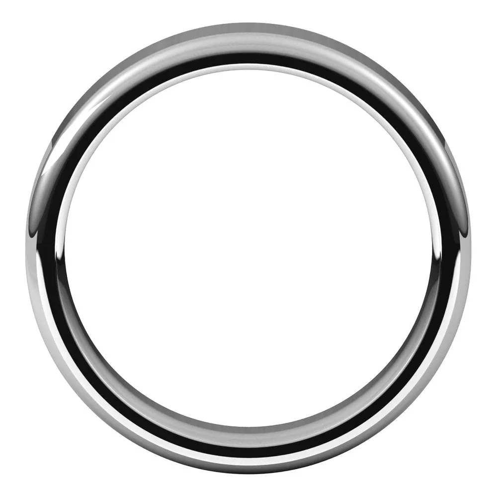 5mm Platinum Polished Round Edge Comfort Fit Flat Band