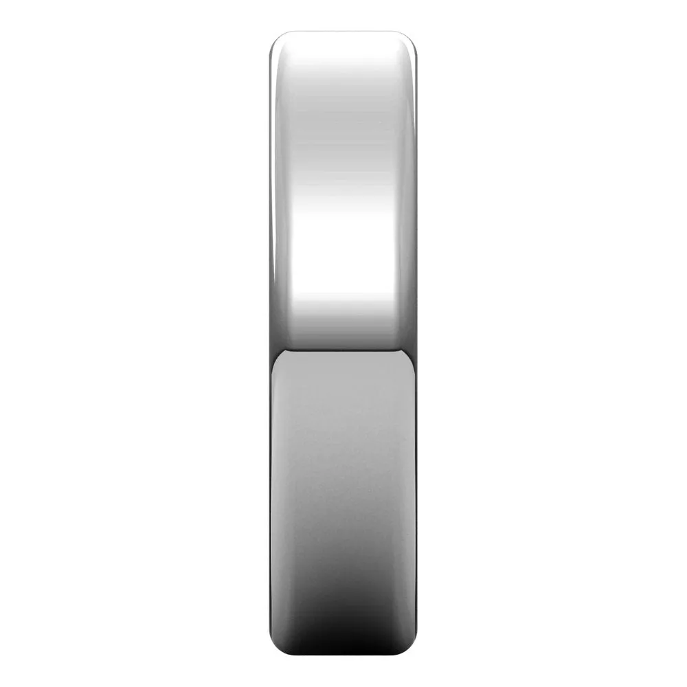 5mm Platinum Polished Round Edge Comfort Fit Flat Band