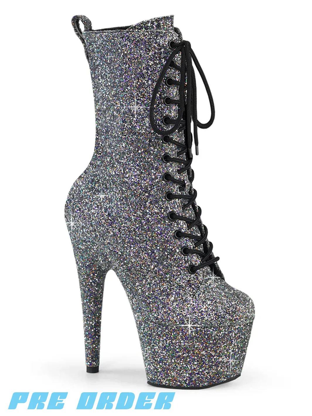 ADORE-1040GR - Buy Black Multi Glitter Boots Online