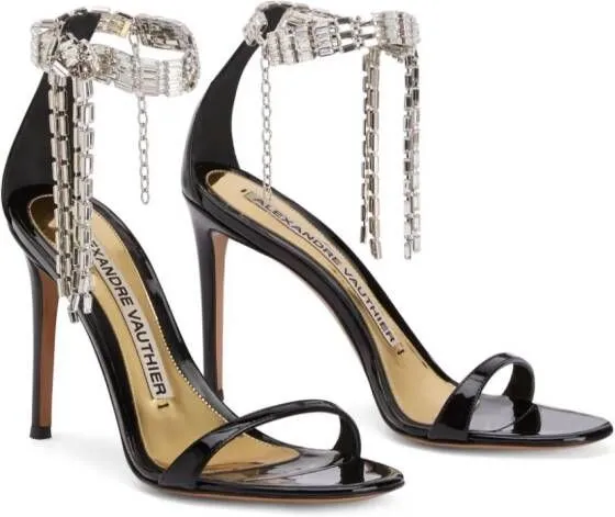 Alexandre Vauthier Tiffany 105mm crystal-embellished sandals Black