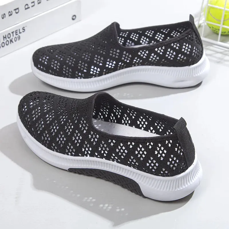 Ashore women's fancy mesh platform slip ons