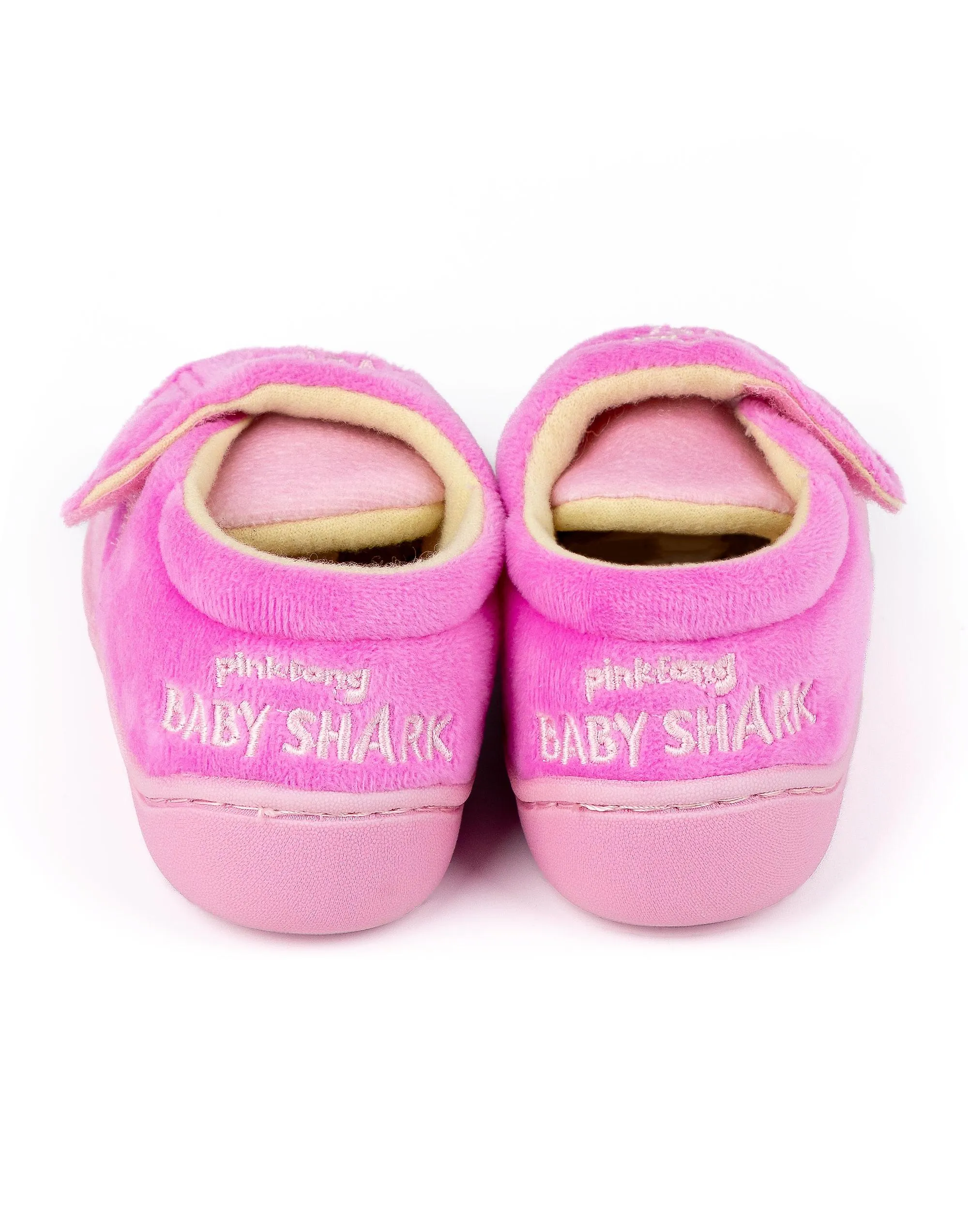 Baby Shark Girls Velcro Loafer Slippers Pink Best Shark Friend Ever