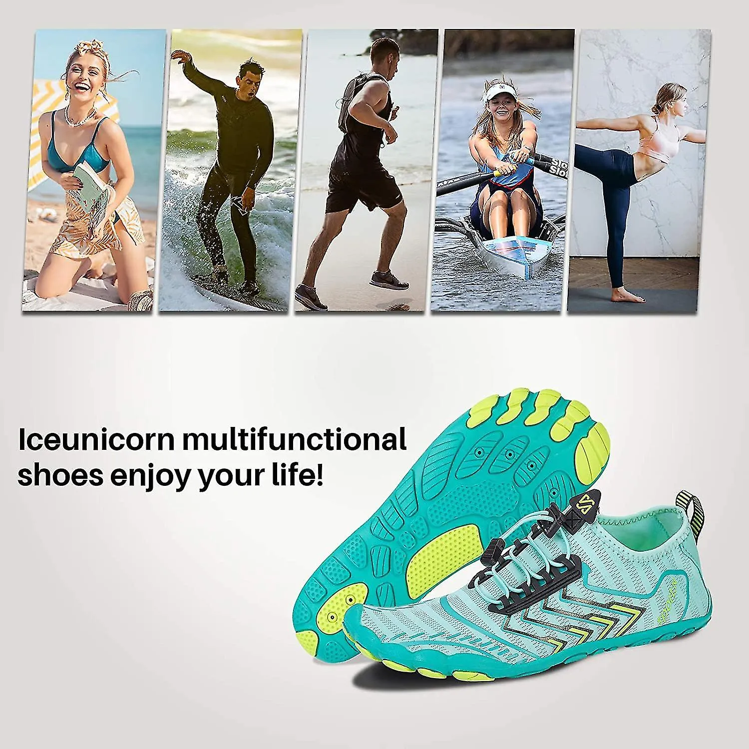 Barefoot Shoes Mens Women Water Shoes Trail Running Beach Water Trainers For Gym Swim Snorkeling Surfing-11 UK-Zb Moon