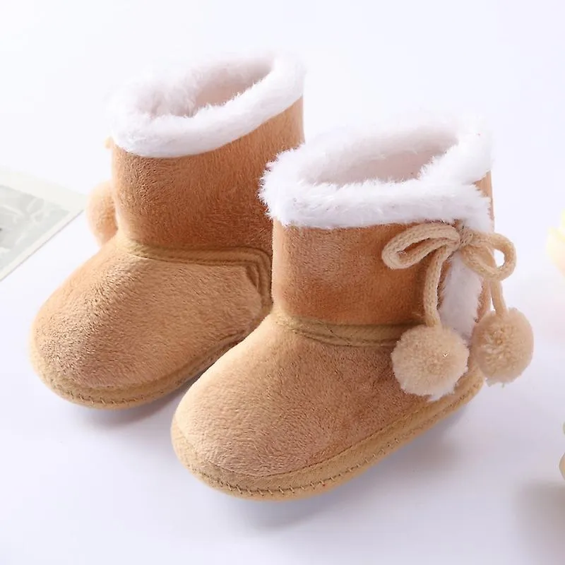 Baywell Spring Winter Warm Newborn Boots 1 Year Baby Girls Boys Shoes Toddler Soft Sole Fur Snow Boots 0-18m