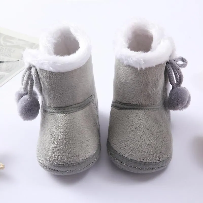 Baywell Spring Winter Warm Newborn Boots 1 Year Baby Girls Boys Shoes Toddler Soft Sole Fur Snow Boots 0-18m