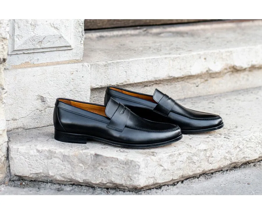 Black leather loafers - DAVIES II