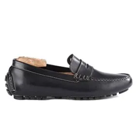 Black Leather Men's Driving Moccasins - FERGUSON