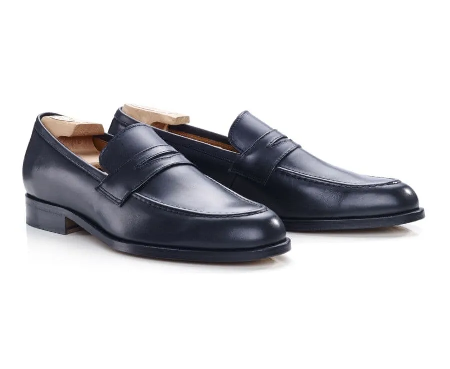 Black leather men's loafers - DIXTON