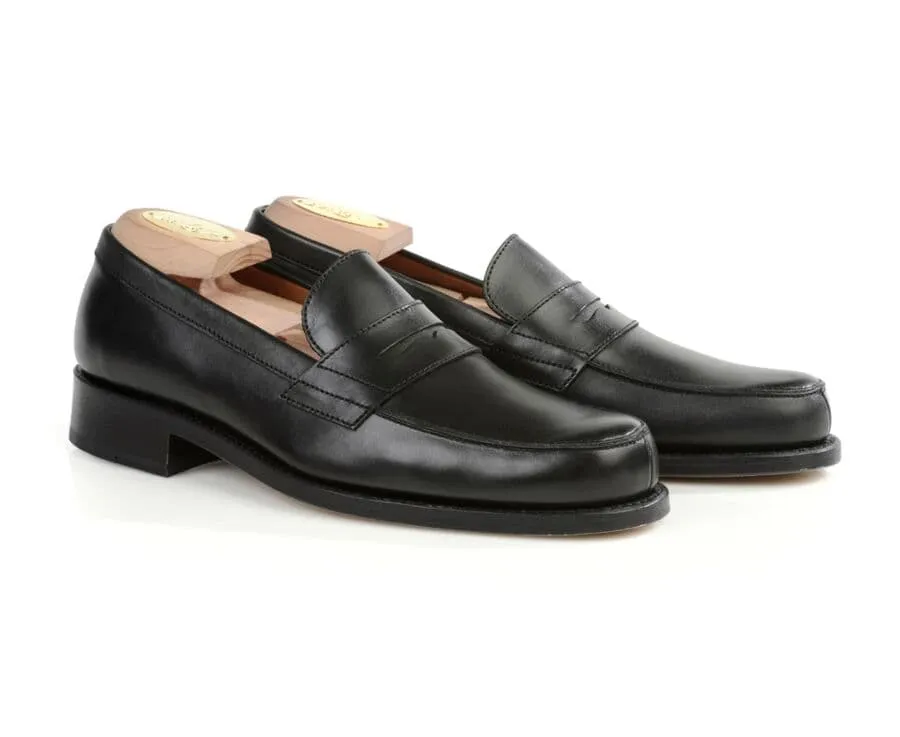 Black leather Men's penny loafers - WEMBLEY CLASSIC