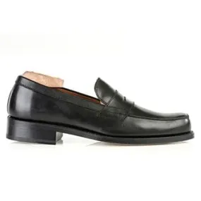 Black leather Men's penny loafers - WEMBLEY CLASSIC