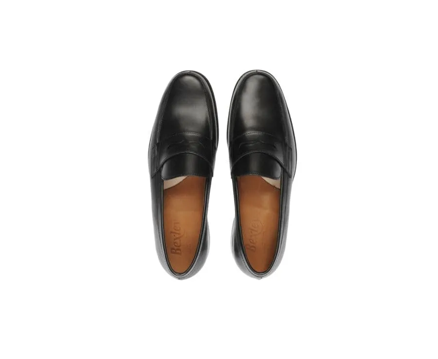 Black leather Men's penny loafers - WEMBLEY CLASSIC