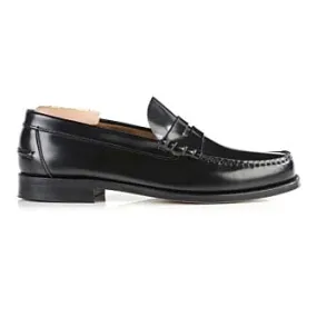 Black leather Men's penny loafers - YALE