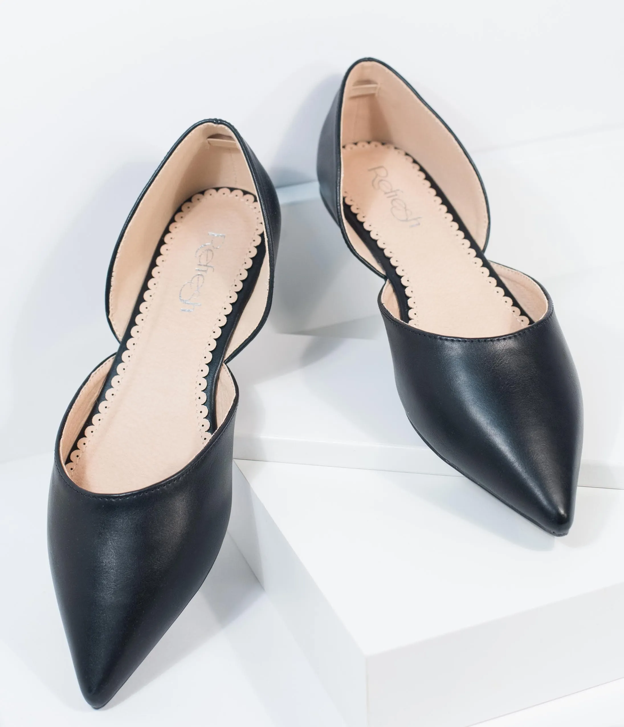 Black Pointed Toe Flats