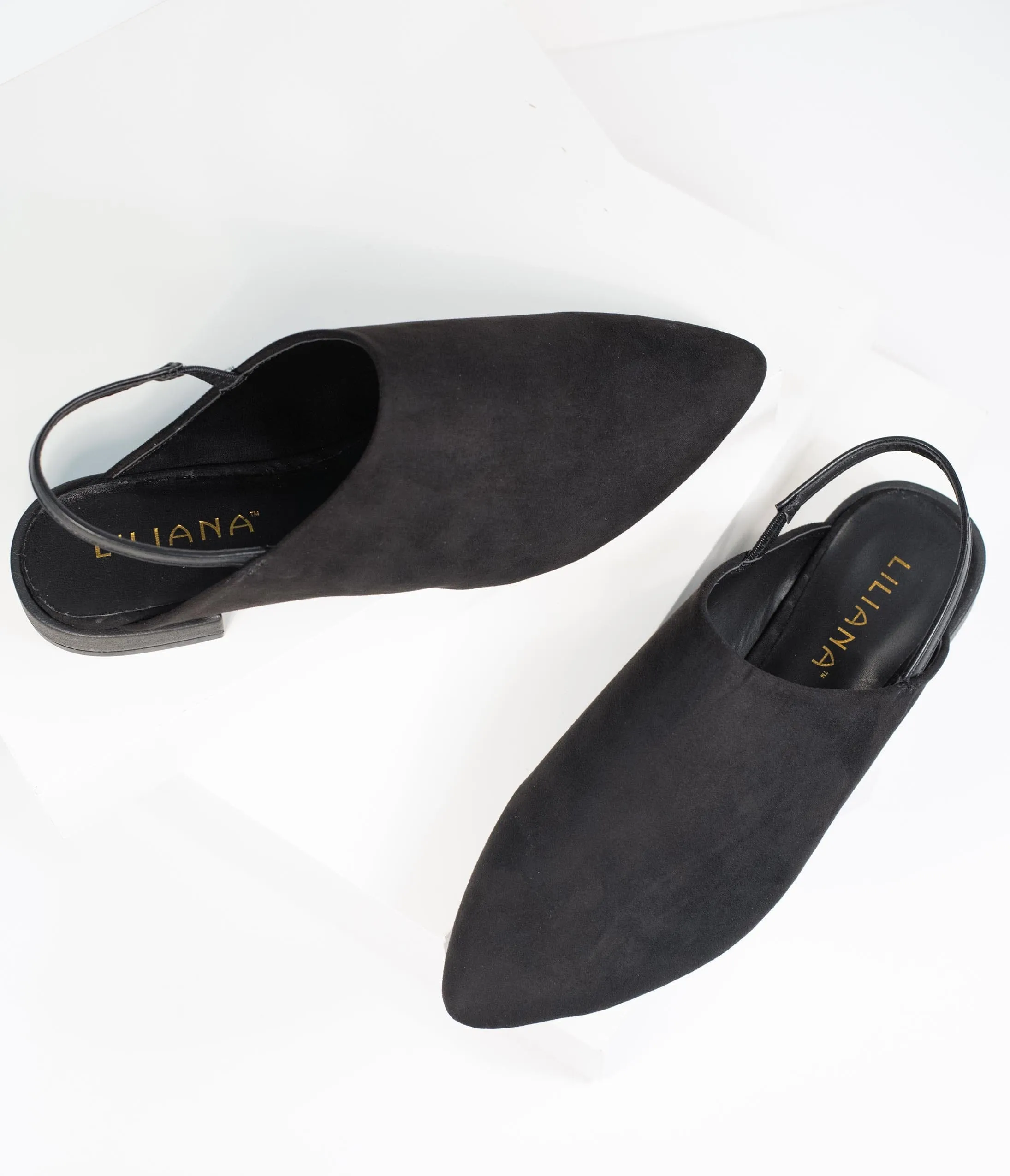 Black Suede Slingback Flats