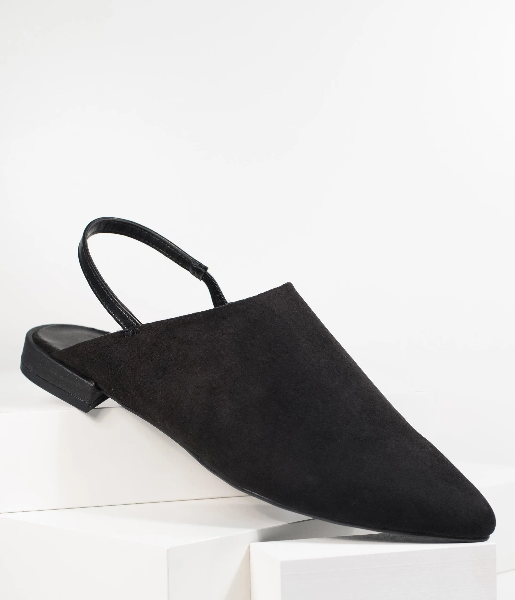 Black Suede Slingback Flats