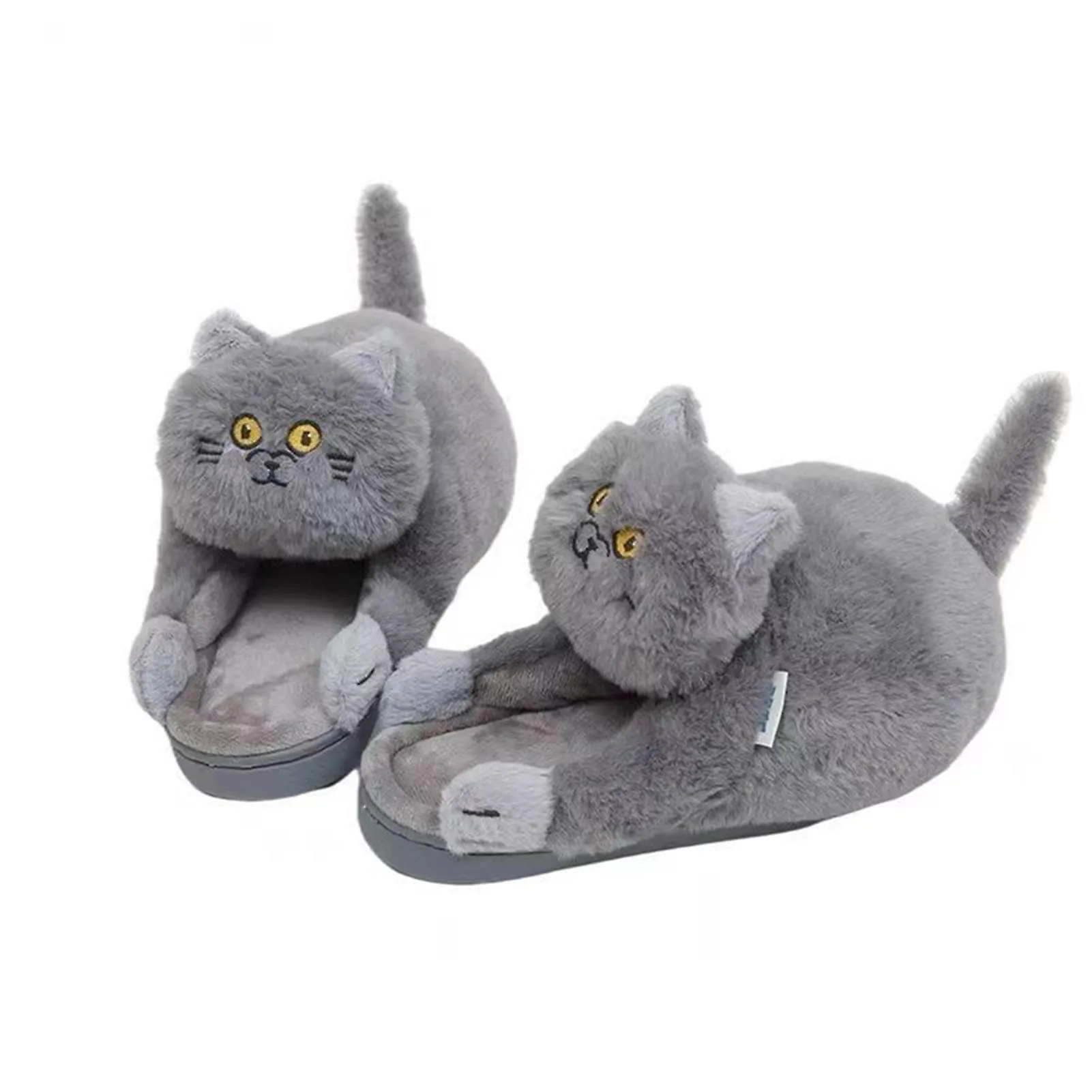 Blue Cat Keep Warm Winter Slippers Unisex Winter Warming Slippers for Bedroom Living Room