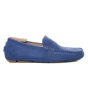 Blue Suede Men's Driving Moccasins - SEACREST II