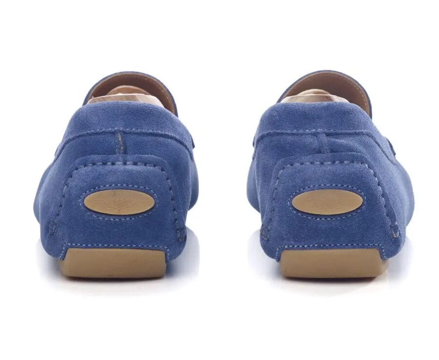 Blue Suede Men's Driving Moccasins - SEACREST II