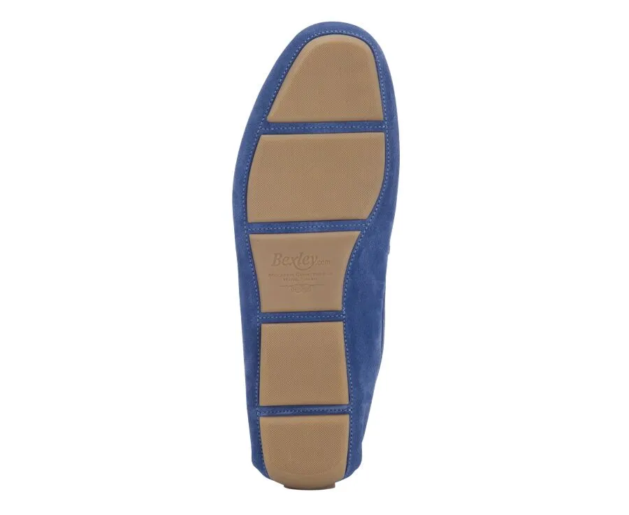 Blue Suede Men's Driving Moccasins - SEACREST II