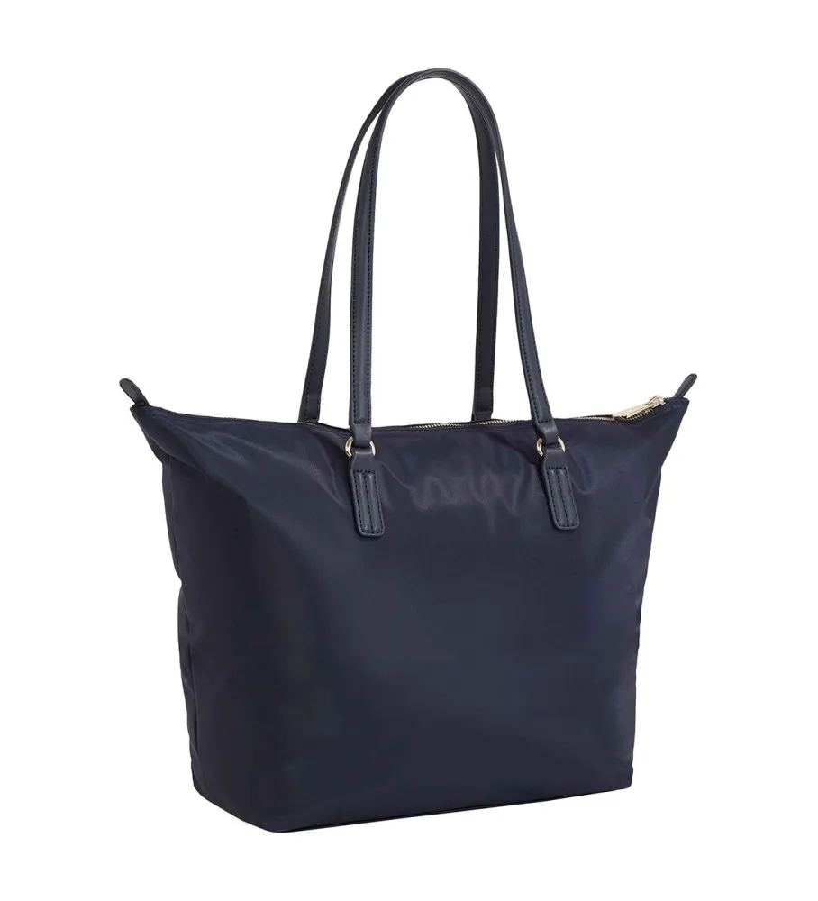 Bolso tote con cinta distintiva marino