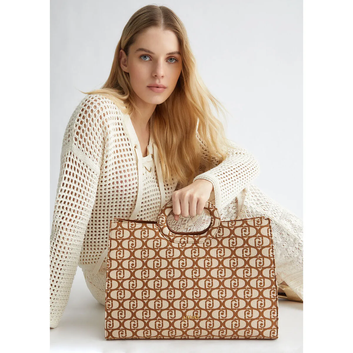 Bolso tote con jacquard logotipo