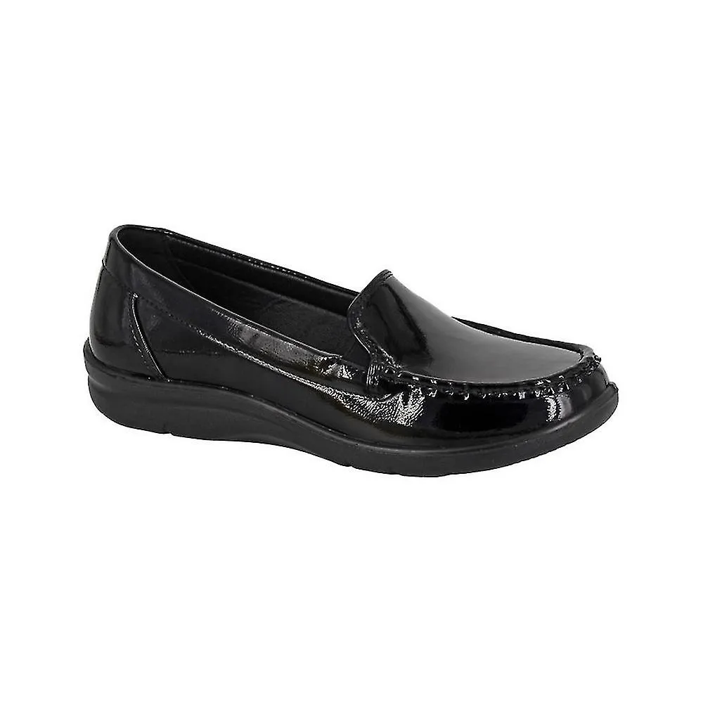 Boulevard Womens/Ladies Patent PU Loafers