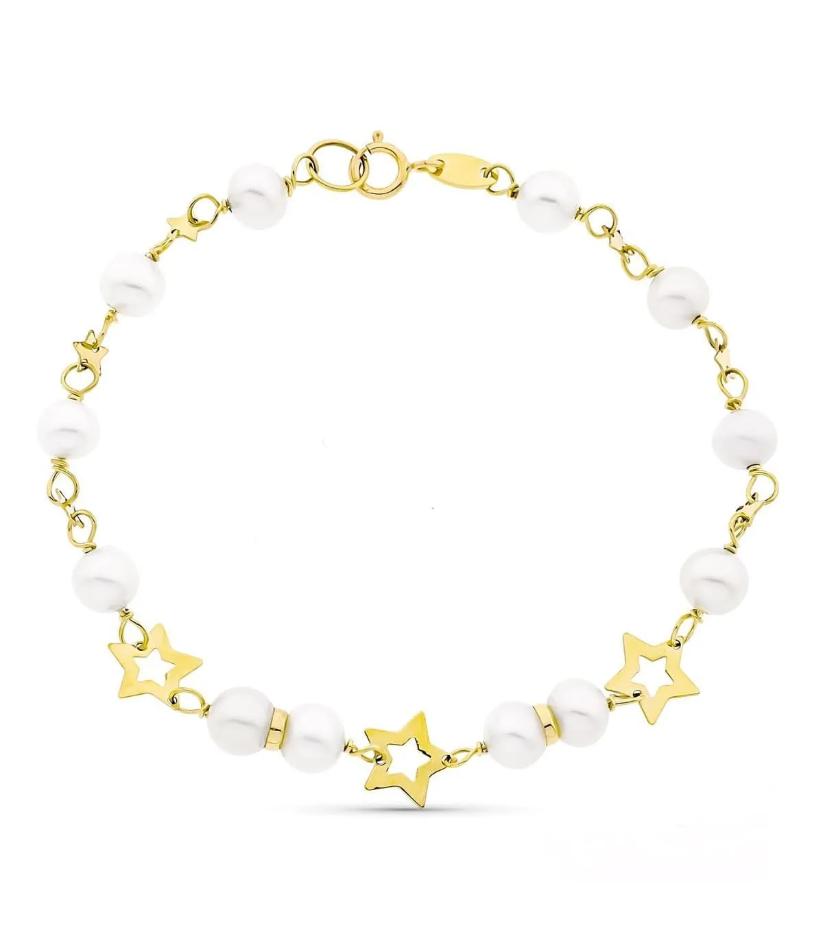 Bracelet Communion Étoiles or 9 carats