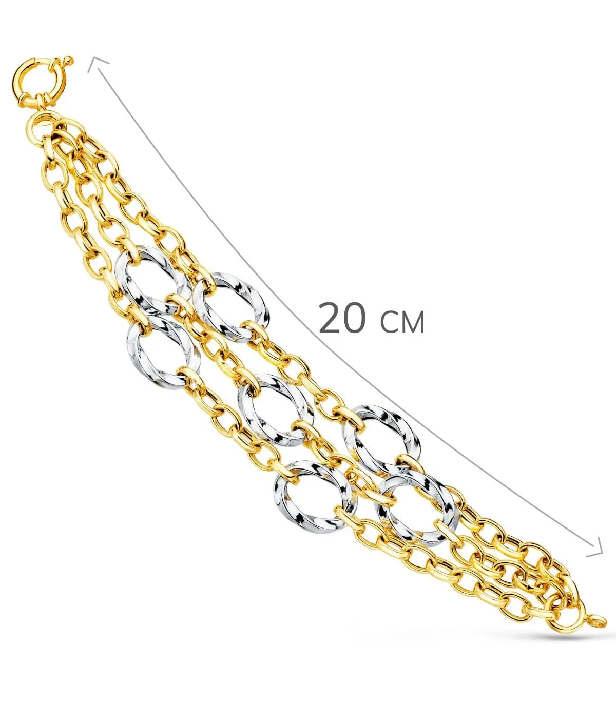 Bracelet Femme Or Bicolore 18K Sira