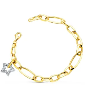 Bracelet Femme Or Bicolore 18K Étoile