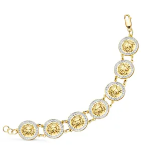 Bracelet Méduse Or Bicolore 18 K 21,5 cm