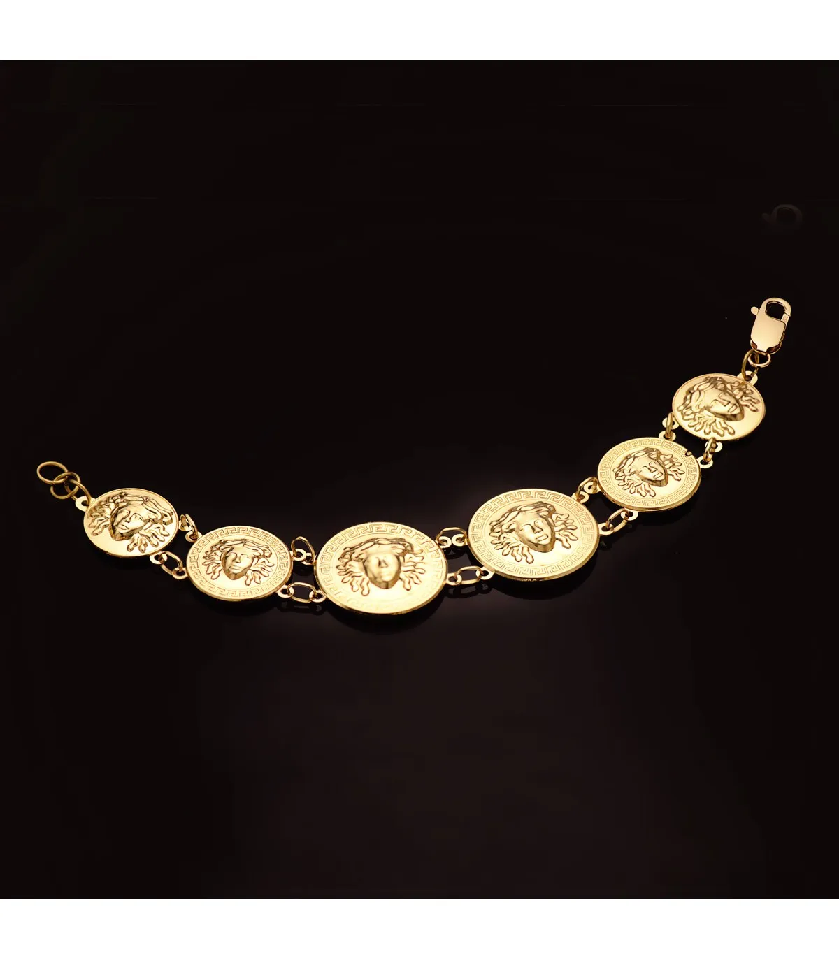 Bracelet Or 18K Médailles Méduse 20,5 cm