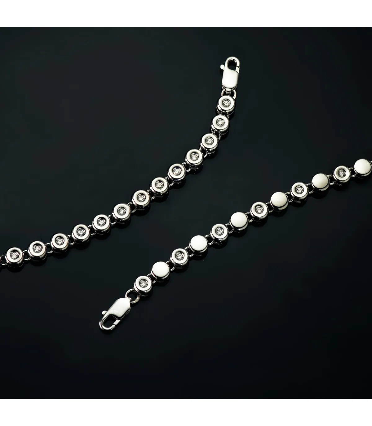 Bracelet Rivière Diamants 0.434 Ct. Or Blanc 18K