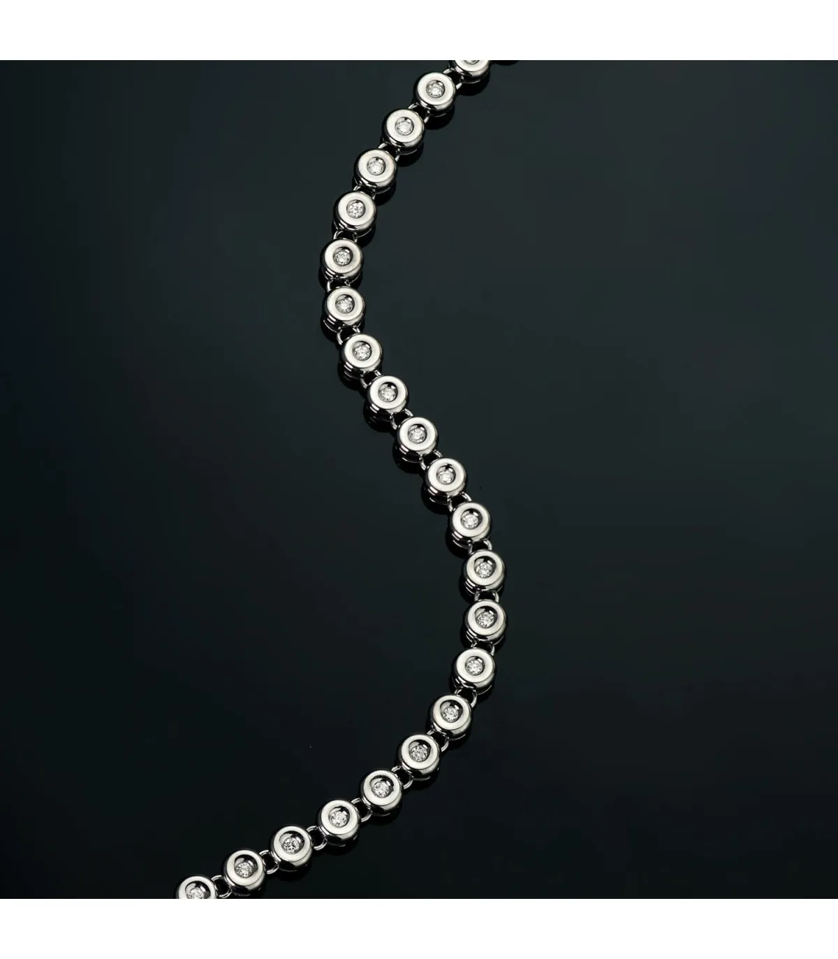 Bracelet Rivière Diamants 0.434 Ct. Or Blanc 18K