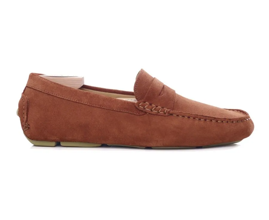 Brick Suede Men's Driving Moccasins - SEACREST II