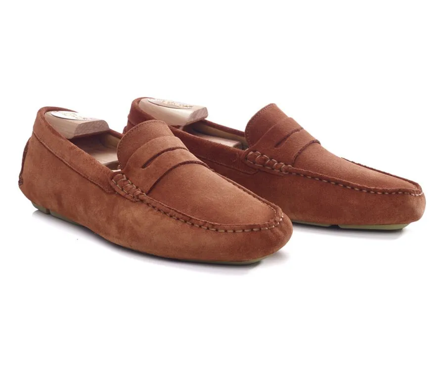 Brick Suede Men's Driving Moccasins - SEACREST II