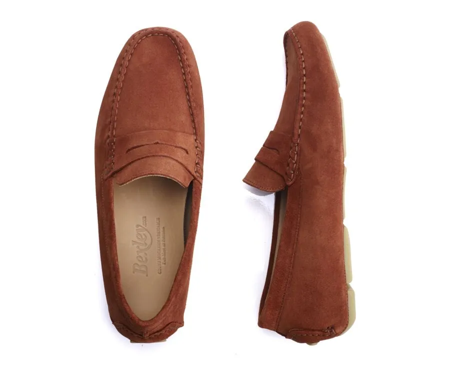 Brick Suede Men's Driving Moccasins - SEACREST II