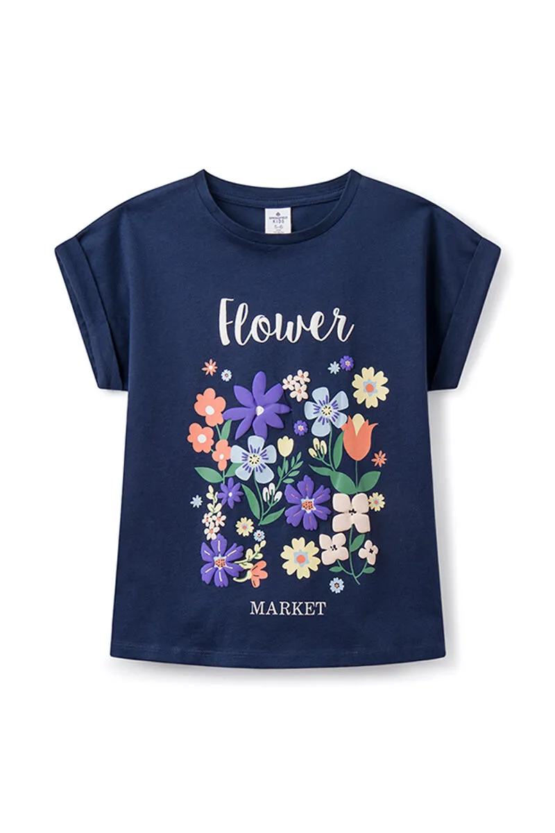 Camiseta Flower Market niña