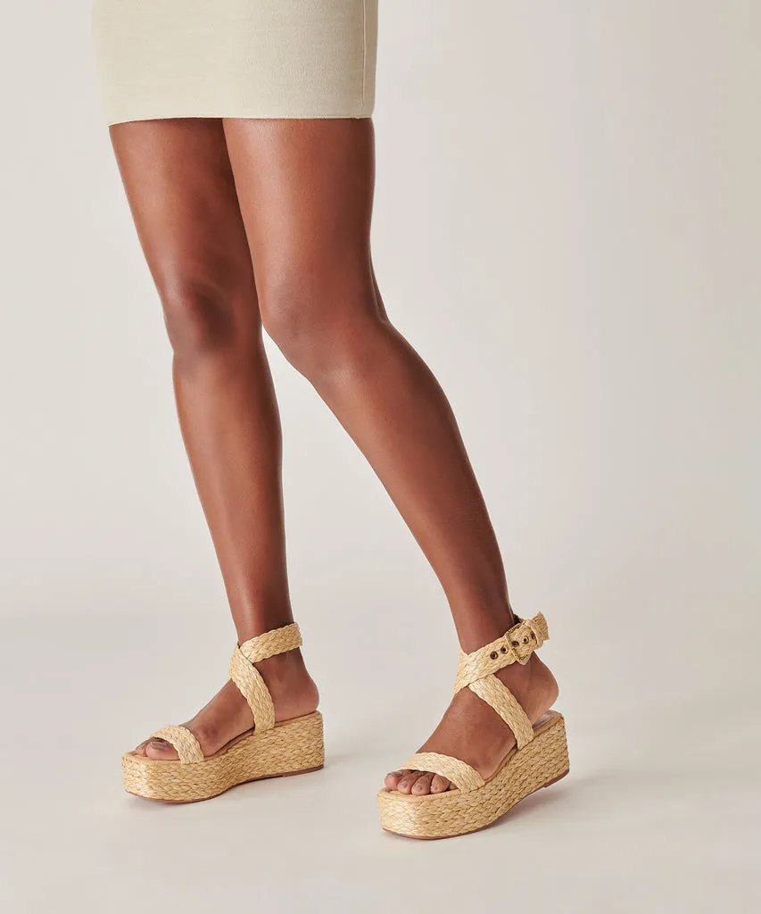 CANNES Platform Sandals Natural Raffia |Natural Raffia Platform Sandals– Dolce Vita 6880269402178