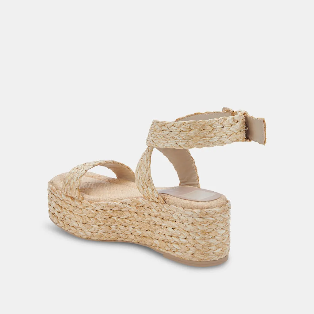 CANNES Platform Sandals Natural Raffia |Natural Raffia Platform Sandals– Dolce Vita 6880269402178