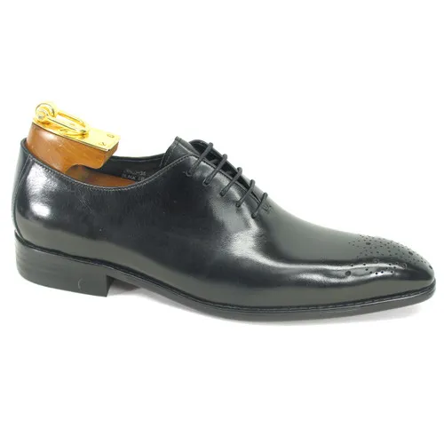 Carrucci Black Calfskin Leather Toned Oxfords