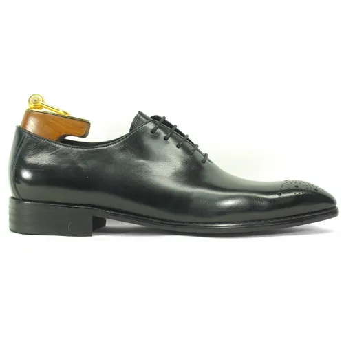 Carrucci Black Calfskin Leather Toned Oxfords