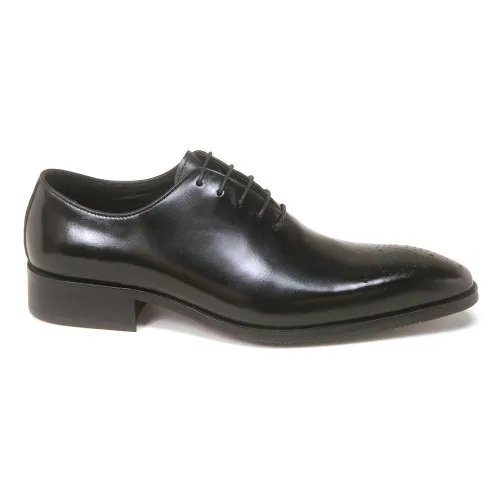 Carrucci Black Calfskin Leather Toned Oxfords